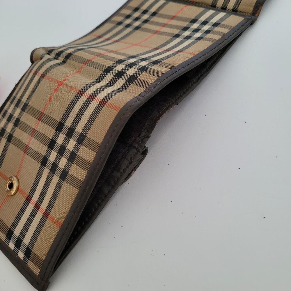 Vintage Burberrys Nova Check Bifold Wallet Coin Purse Classic Plaid Brown - Picture 11 of 14
